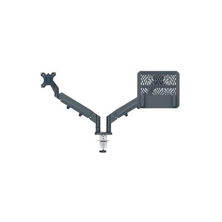 LEITZ Duální prostorově úsporné rameno pro monitor a laptop ERGO tmv. šedé