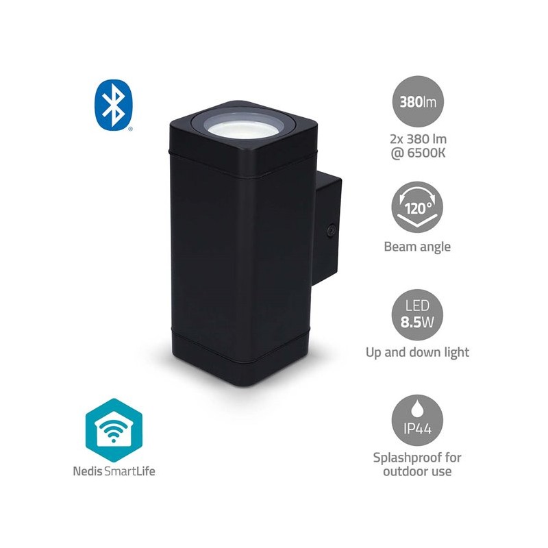 Nedis BTLOW05RGBW - Venkovní světlo Smartlife| 760 lm | Bluetooth® | 8.5 W | Teplé až chladné bílé | 2700 - 6500 K | ABS