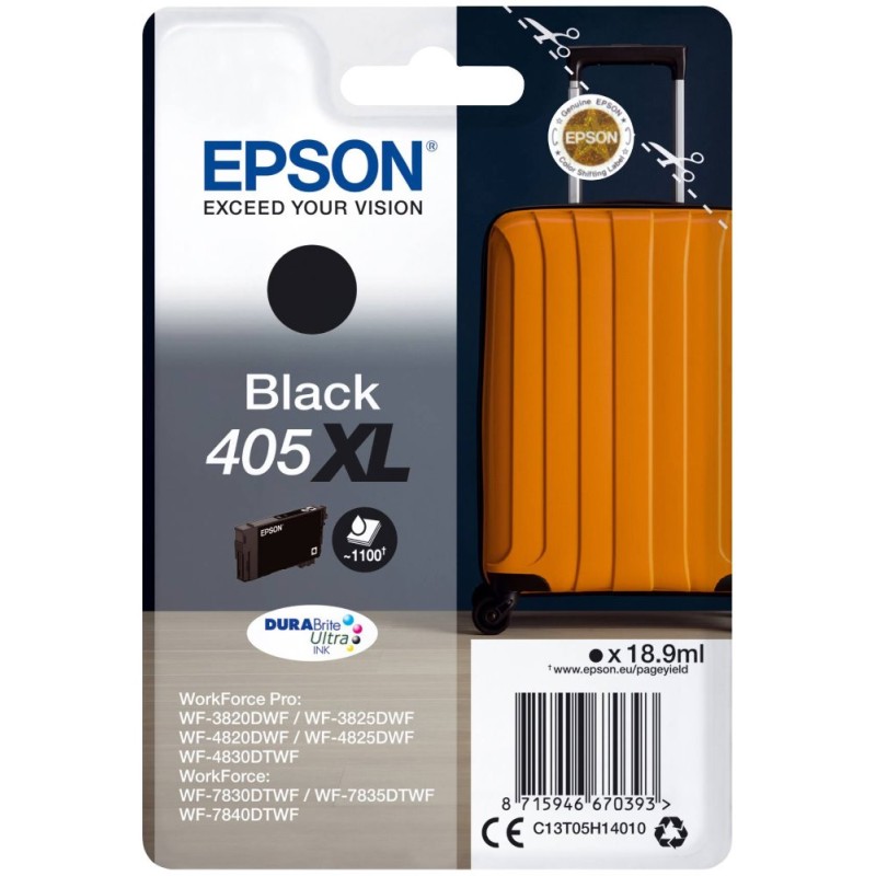 EPSON ink čer Singlepack Black 405XL Durabrite Ultra, ČB 1100 stran