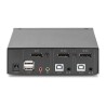 DIGITUS DS-12851 KVM Switch, 2x DP in, DP Out, 2x USB B, 4K @ 60 Hz, černá