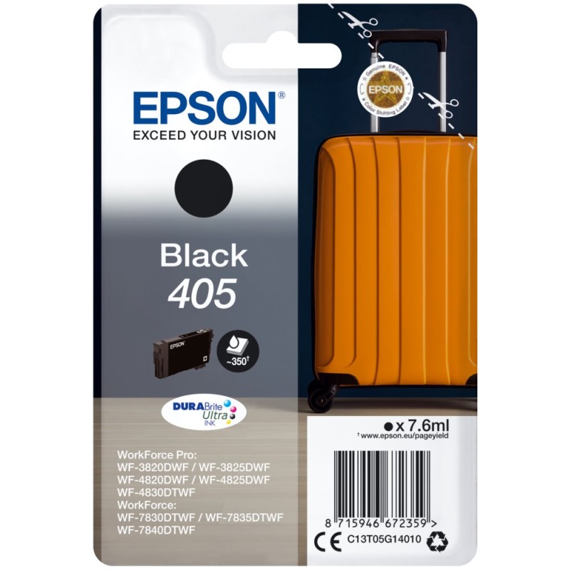 EPSON ink Singlepack Black 405 Durabrite Ultra, ČB 350 stran