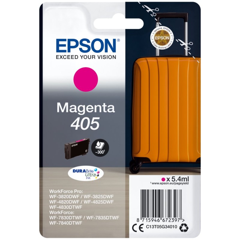 EPSON ink Singlepack Magenta 405 Durabrite Ultra, BAR 300 stran
