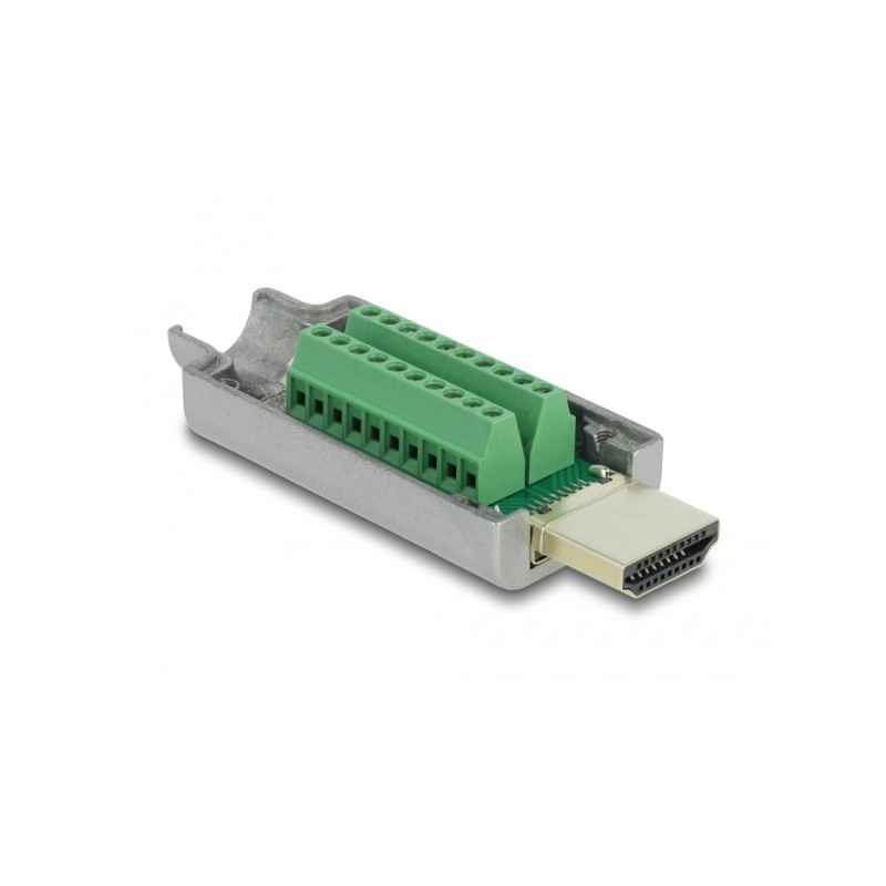 Delock Adaptér ze zástrčkového konektoru HDMI-A na svorkovnici, s kovovým krytem