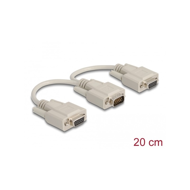 Delock Adapter VGA male 2 x VGA female 20 cm