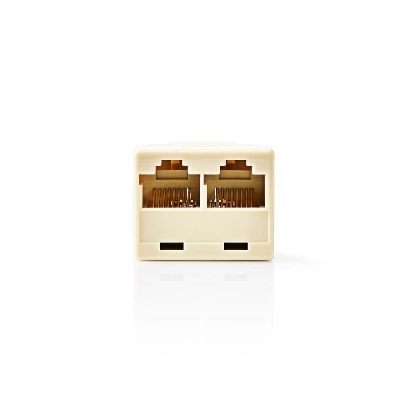 Nedis CTGB90991IY - Telecom Network Splitter | RJ45 Zásuvka | 2x RJ45 Female | Poniklované | Slonová Kost | PVC | Box