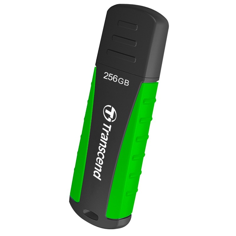 Transcend 256GB JetFlash 810 USB 3.1 (Gen 1) flash disk, černo/zelený, odolá nárazu, tlaku, prachu i vodě
