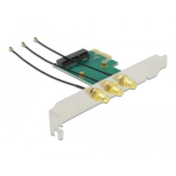 Delock PCI Express x1 Karta Mini PCIe Slot + 3 RP-SMA porty