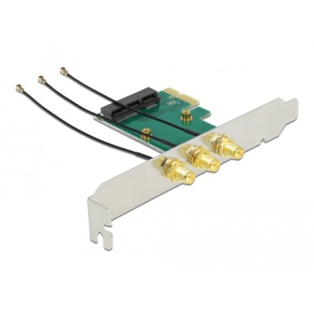 Delock PCI Express x1 Karta Mini PCIe Slot + 3 RP-SMA porty