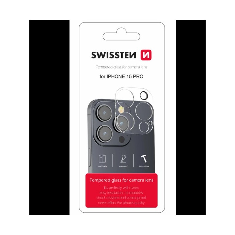 Swissten ochranné Sklo na čočky fotoaparátu pro Apple iPhone 15 pro