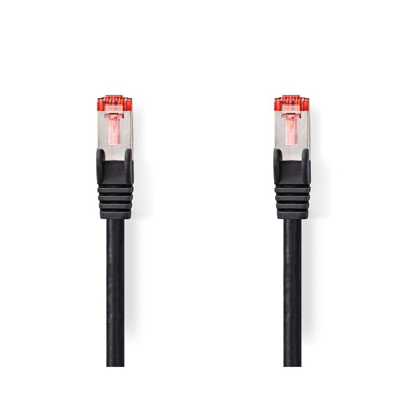 Nedis CCGL85221BK15 - Síťový kabel CAT6 | S / FTP | RJ45 Zástrčka - RJ45 Zástrčka | 1,5 m | Kulatý | LSZH | Černá