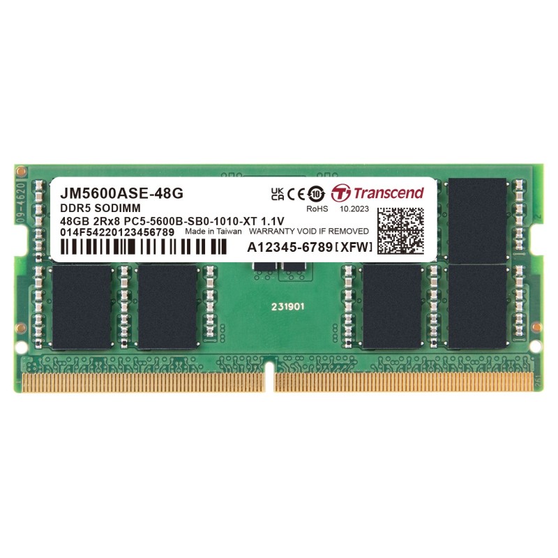 Transcend paměť 48GB DDR5 5600 SODIMM (JetRam) 2Rx8 2Gx16 CL46 1.1V