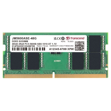 Transcend paměť 48GB DDR5 5600 SODIMM (JetRam) 2Rx8 2Gx16 CL46 1.1V