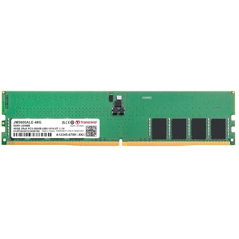 Transcend paměť 48GB JM DDR5 5600 U-DIMM 1Rx8 3Gx8 CL46 1.1V