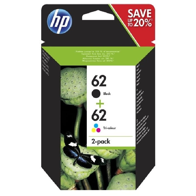 HP 62 inkoustové náplně CMYK (N9J71AE)