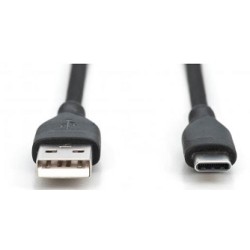 Digitus USB-C Silicone charging cable, USB-A - USB-C 2m, USB 2.0, 60W, black AK300340020S