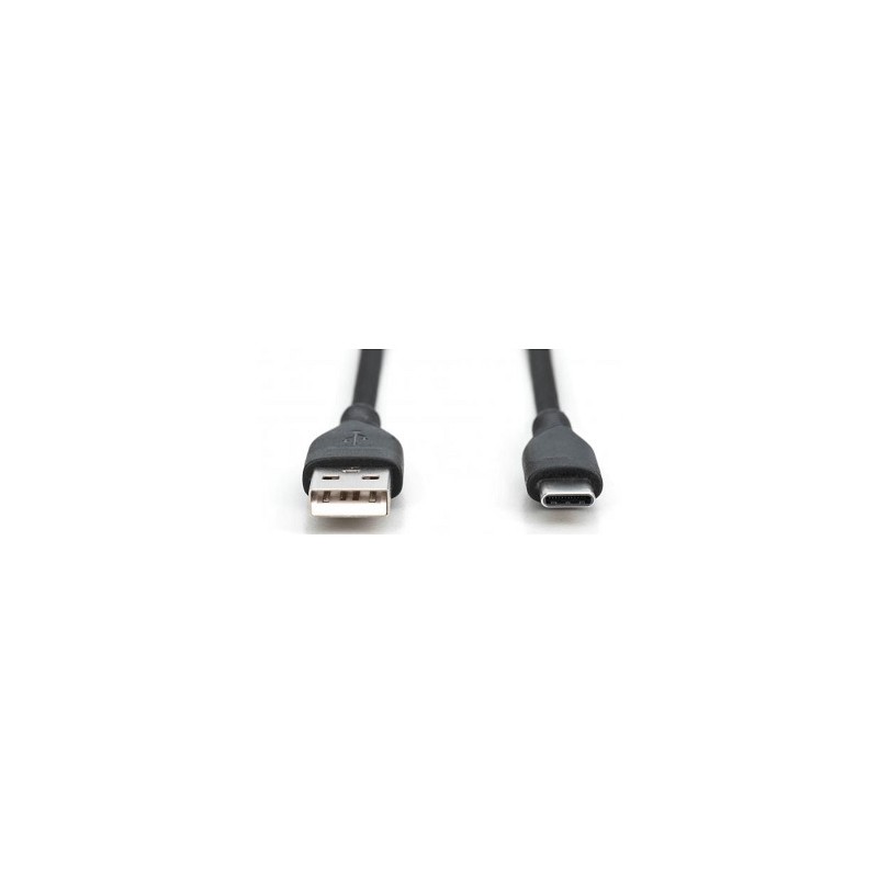 Digitus USB-C Silicone charging cable, USB-A - USB-C 2m, USB 2.0, 60W, black AK300340020S