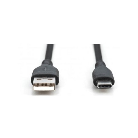 Digitus USB-C Silicone charging cable, USB-A - USB-C 2m, USB 2.0, 60W, black AK300340020S