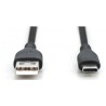 Digitus USB-C Silicone charging cable, USB-A - USB-C 2m, USB 2.0, 60W, black AK300340020S