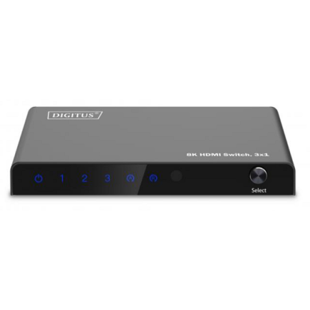 DIGITUS 3x1 HDMI Switch, 8K/60Hz (4:4:4), HDR, HDCP 2.3