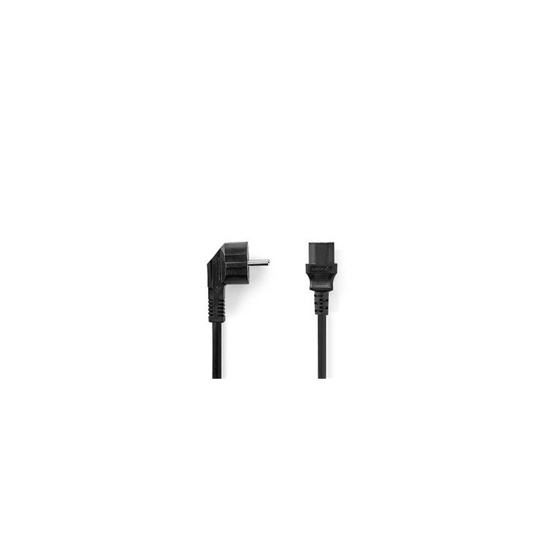 Nedis CEGL10015BK20 - Napájecí Kabel | Typ F Zástrčka | IEC-320-C13 | Úhlový | Přímý | 2 m | Černá