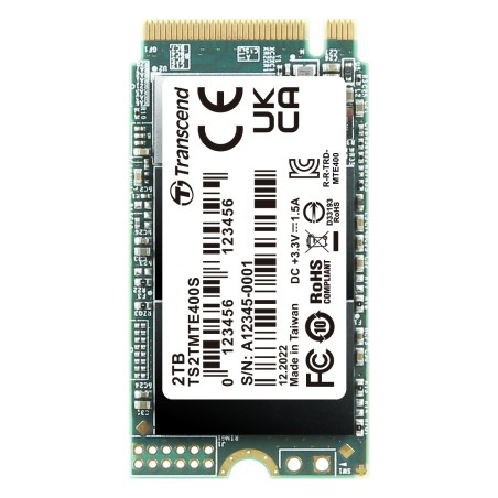Transcend MTE400S 2TB SSD disk M.2 2242, NVMe PCIe Gen3 x4 2,000MB/s R 1,700MB/s W