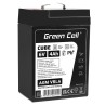 Green Cell Cube AGM VRLA IP54 6V 4Ah maintenance-free battery for toy cash register alarm system