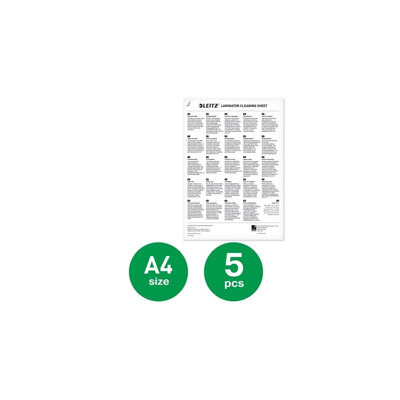 LEITZ Čisticí listy Premium A3/A4 pro laminátor, balení 5 ks