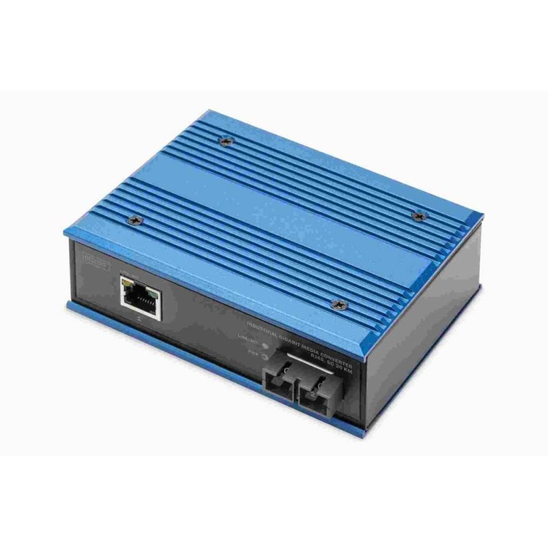 DIGITUS Průmyslový Gigabit Ethernet Media Konvertor, SM SC konektor, 1310nm, až 20 km