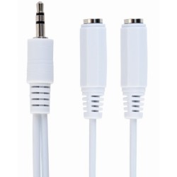 GEMBIRD Kabel rozdvojka jack 3,5mm na 2x3,5mm M/F, 10cm, audio