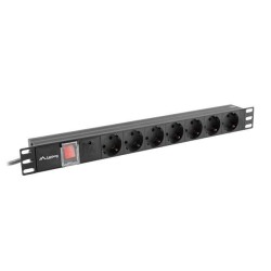 LANBERG NAPÁJECÍ DISTRIBUČNÍ JEDNOTKA (PDU) 19" 1U 16A 2M 7X SCHUKO ZÁSUVKY ČERNÁ