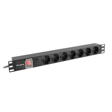 LANBERG NAPÁJECÍ DISTRIBUČNÍ JEDNOTKA (PDU) 19" 1U 16A 2M 7X SCHUKO ZÁSUVKY ČERNÁ