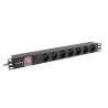 Lanberg napájecí Distribuční Jednotka (PDU) 19" 1U 16A 2M 7X francouzské zásuvky černá