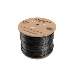 Lanberg LAN Kabel CAT.6 UTP 305M Pevný venkovní S Gelovou výplní CU černý FLUKE Pass