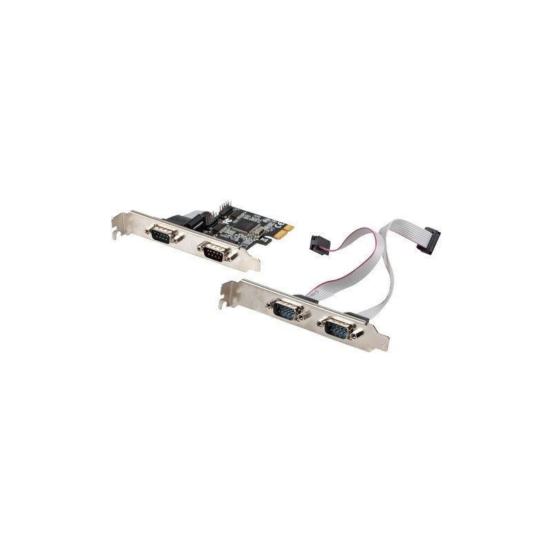 Lanberg Karta PCI Express X1- 4X DB-9(Com) nízkoprofilový