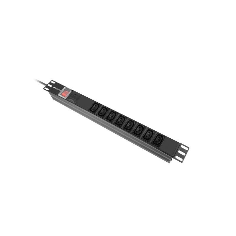 Lanberg 19" 1U 16A 2M 8X zásuvky IEC C13 černá C20