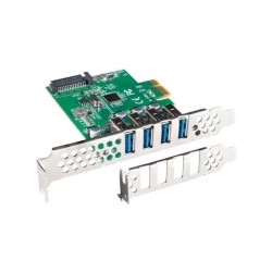 Lanberg Karta PCI Express X1- 4X USB-A 3.1 GEN1 Low Profile