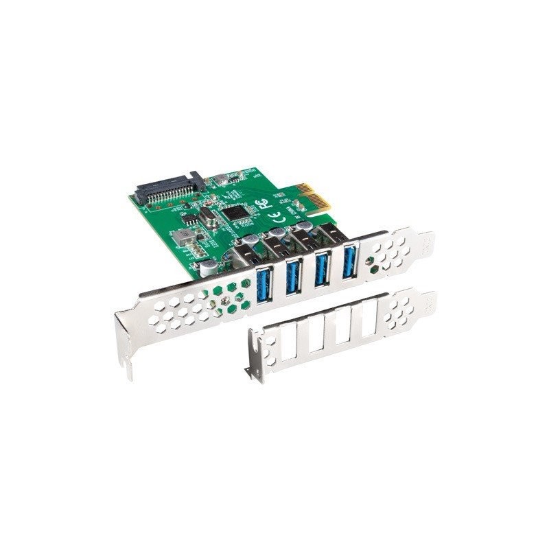 Lanberg Karta PCI Express X1- 4X USB-A 3.1 GEN1 Low Profile