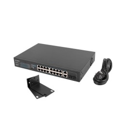 Lanberg Switch 16X 100MB PoE+/2X 1GB/1X SFP Unmanaged Rack 10" & 19" Gigabit Ethernet 150W