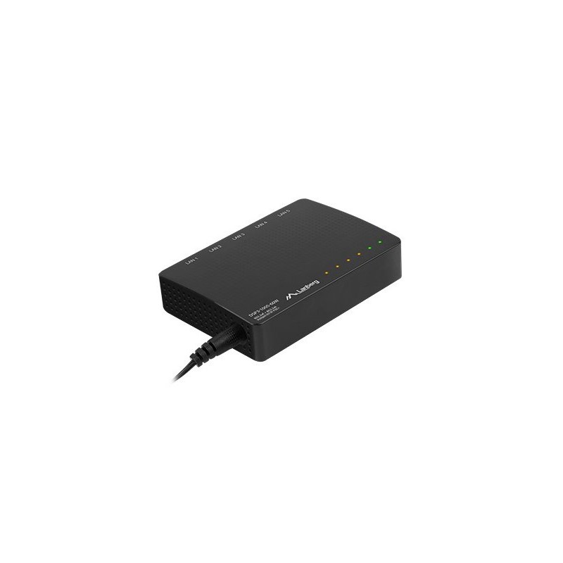 Lanberg Switch DSP3-1005-60W 5X 1GB PoE+ (4 Porty PoE 30W/Port Max. 60W) Unmanaged Desktop