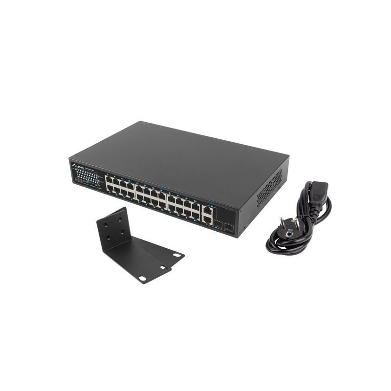 Lanberg Switch 24X 100MB PoE+/2X Combo Rack 19" Gigabitový Ethernet 360W V2