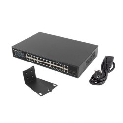 Lanberg Switch 24X 1GB PoE+/2X GB 2X SFP Rack 19" Gigabitový Ethernet 360W