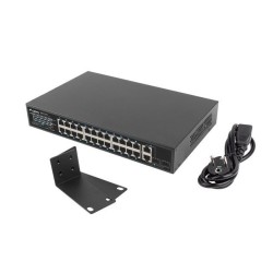 Lanberg Switch 24X 100MB PoE+/2X Combo Rack 19" Gigabitový Ethernet 250W