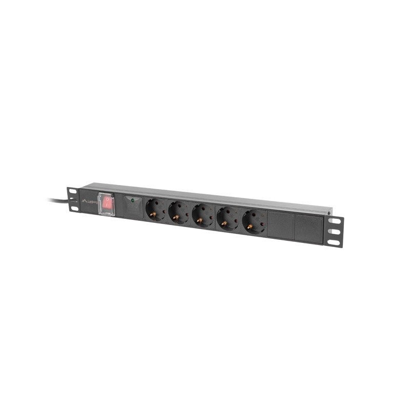 LANBERG NAPÁJECÍ DISTRIBUČNÍ JEDNOTKA (PDU) 19" 1U 16A 2M 5X SCHUKO ZÁSUVKY ČERNÁ