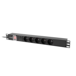 Lanberg napájecí Distribuční Jednotka (PDU) 19" 1U 10A 2M 5X francouzské zásuvky černá C14