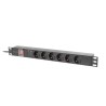 Lanberg napájecí Distribuční Jednotka (PDU) 19" 1U 16A 2M 6X Schuko zásuvky černá