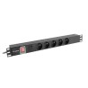 Lanberg napájecí Distribuční Jednotka (PDU) 19" 1U 16A 2M 5X francouzské zásuvky černá