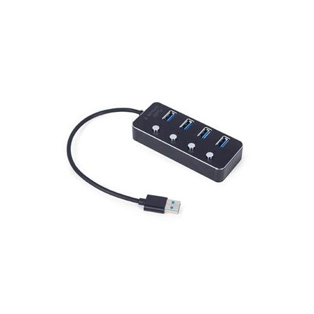 Gembird USB hub 4-port USB 3.1 (Gen 1) hub s vypínači