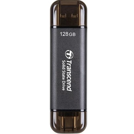 Transcend ESD310C 128GB, External SSD, USB 10Gbps Type C/A, 1050MB/R, 700MB/W, černý