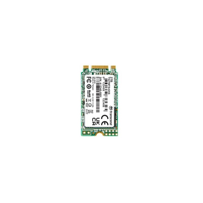 TRANSCEND MTS425S 2TB SSD disk M.2 2242, SATA III 6Gb/s (3D TLC), 550MB/s R, 500MB/s W