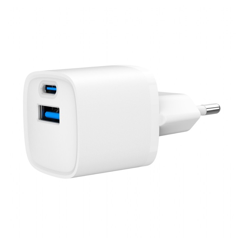 Gembird USB nabíječka, 2x port, 20W, rychlé nabíjení, bílá